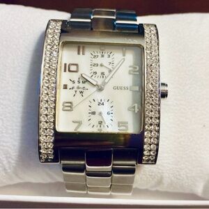 Guess Silver Mother of Pearl Watch